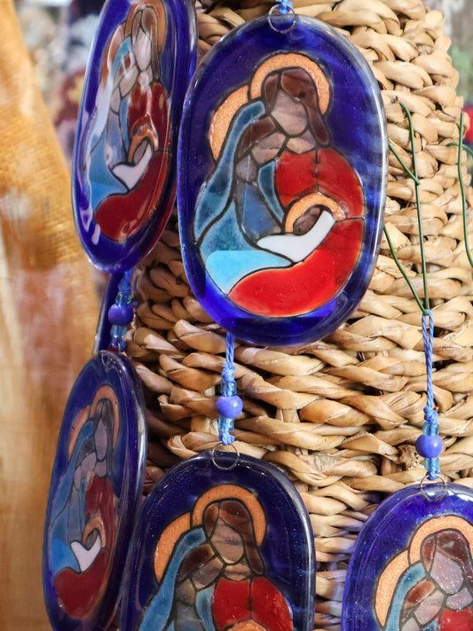 Oval Nativity Glass Ornament
