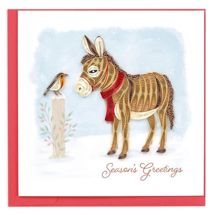 Winter Donkey & Friend Card