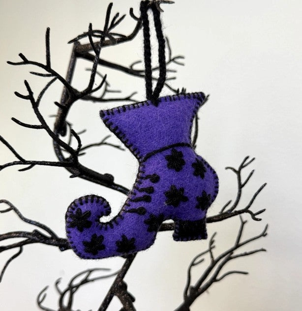 Witch Boot Halloween Ornament
