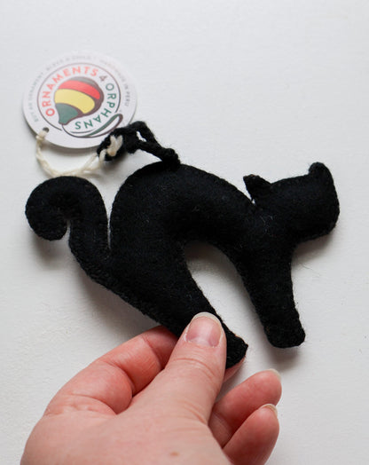 Black Cat Halloween Ornament