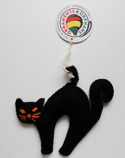 Black Cat Halloween Ornament