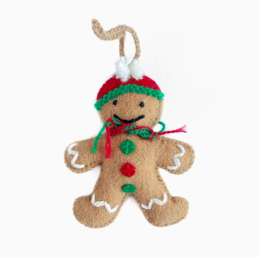 Gingerbread Man Wool Ornament