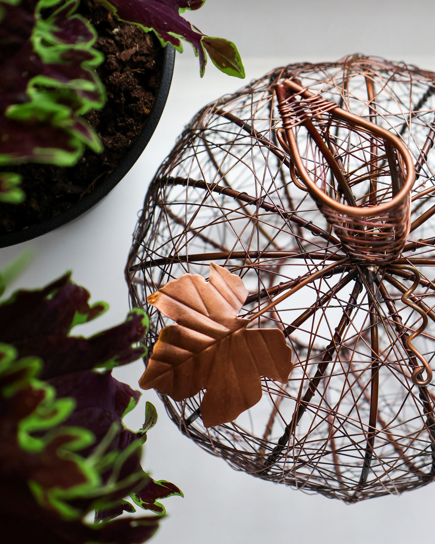 Bronze Wrapped Wire Pumpkin