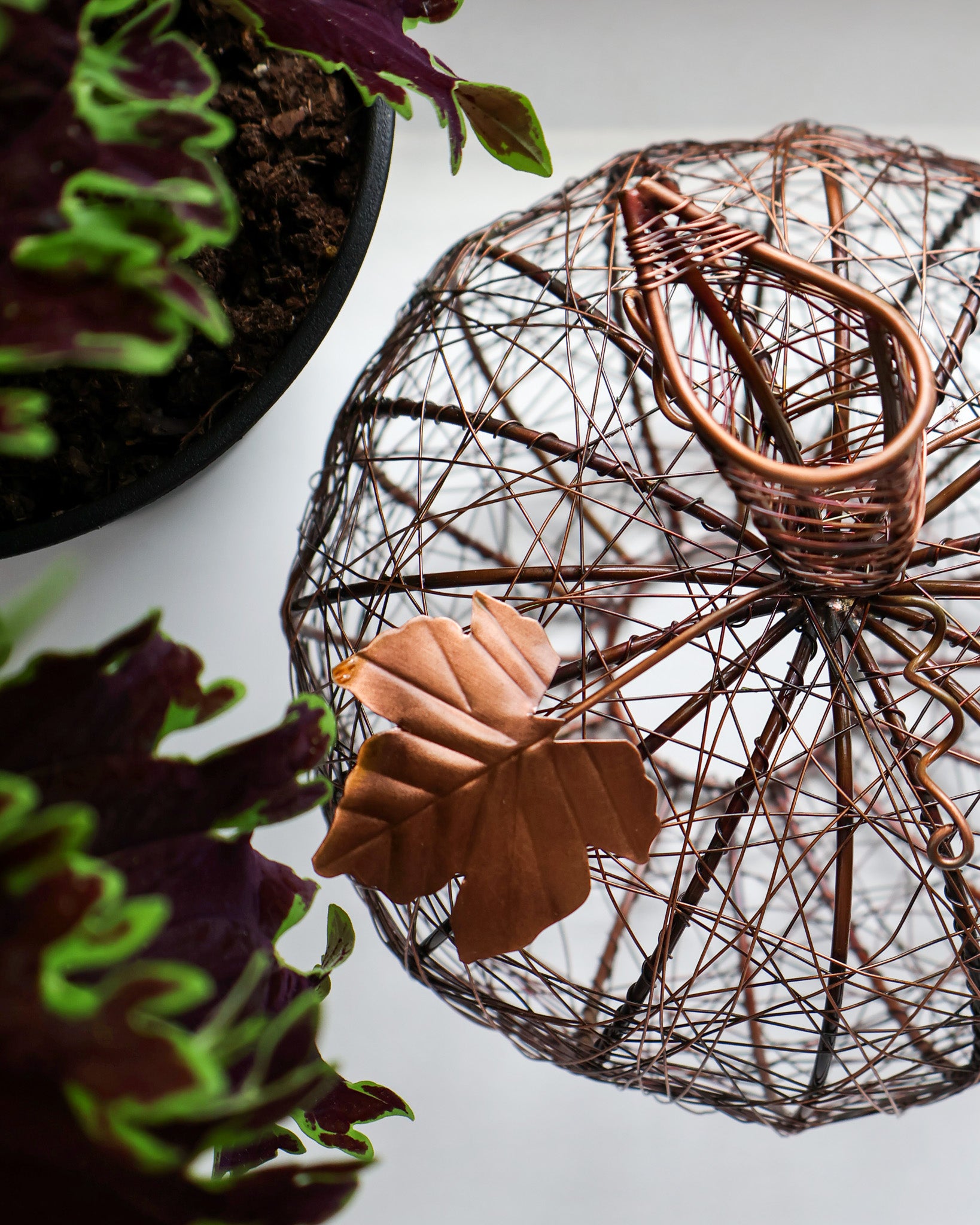 Bronze Wrapped Wire Pumpkin