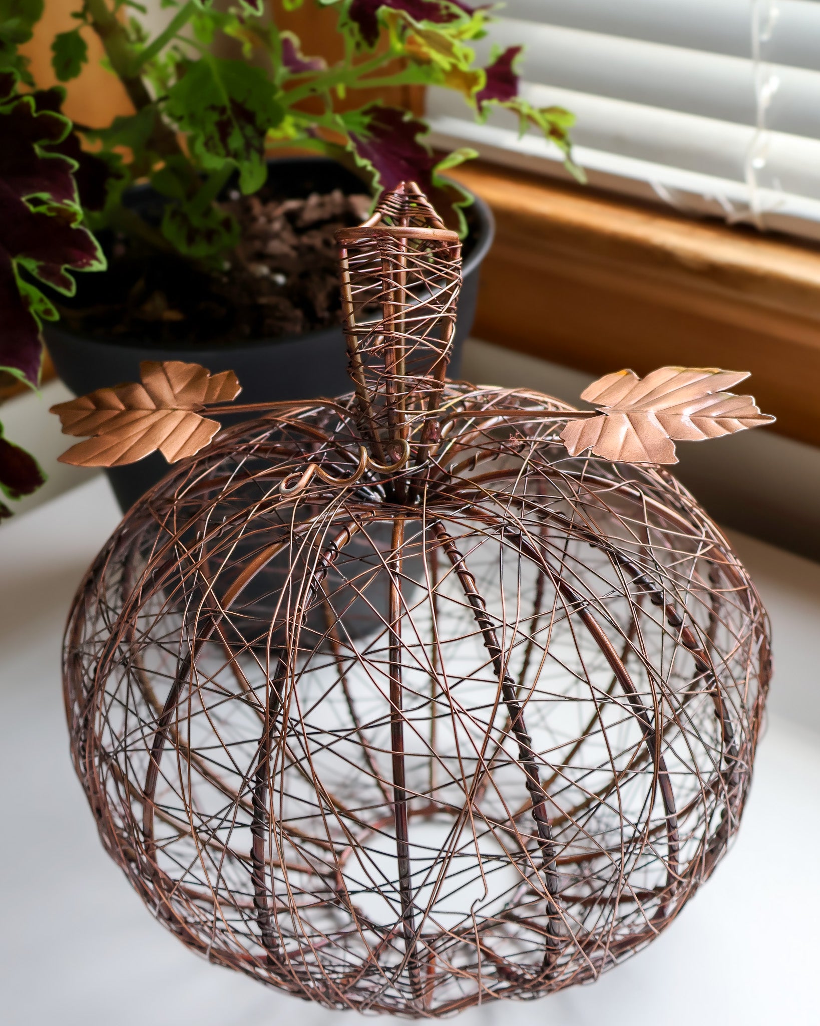Bronze Wrapped Wire Pumpkin