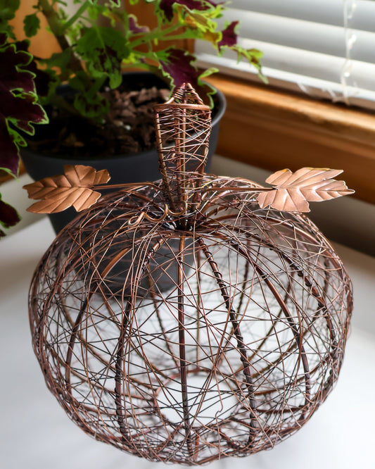 Bronze Wrapped Wire Pumpkin