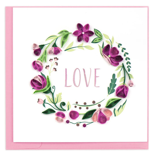 Quilled Love Wreath Card