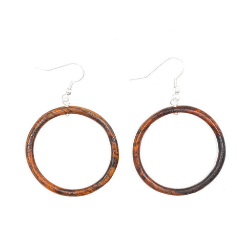 Wood Hoop Earrings