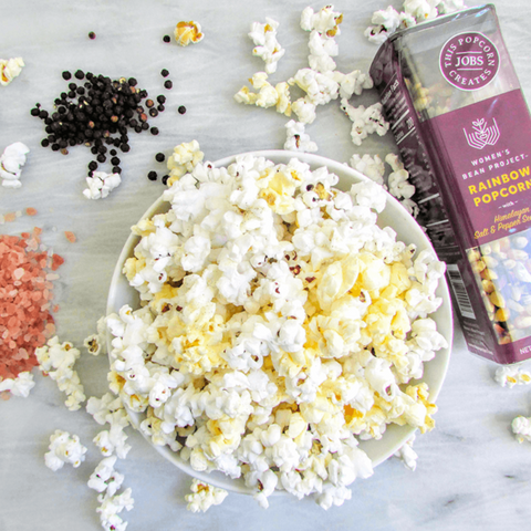 Rainbow Popcorn w/ Pink Himalayan Salt