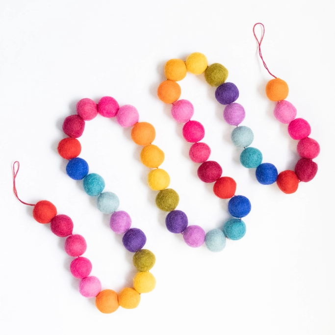 Felt Ball Garland Multi-color