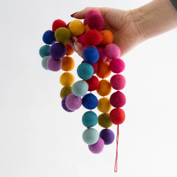 Felt Ball Garland Multi-color