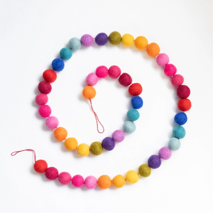 Felt Ball Garland Multi-color
