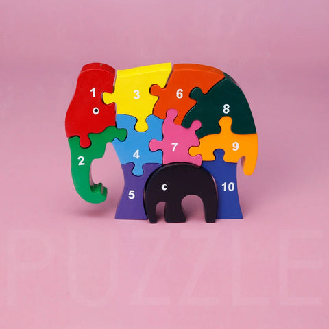 Mama & Baby Elephant Number Puzzle