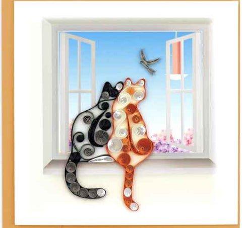 Quilled Two Cats Card