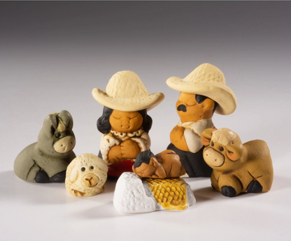 Characato Mini Ceramic Nativity Set of 9
