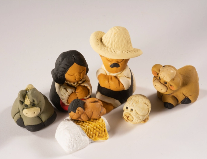 Characato Mini Ceramic Nativity Set of 9