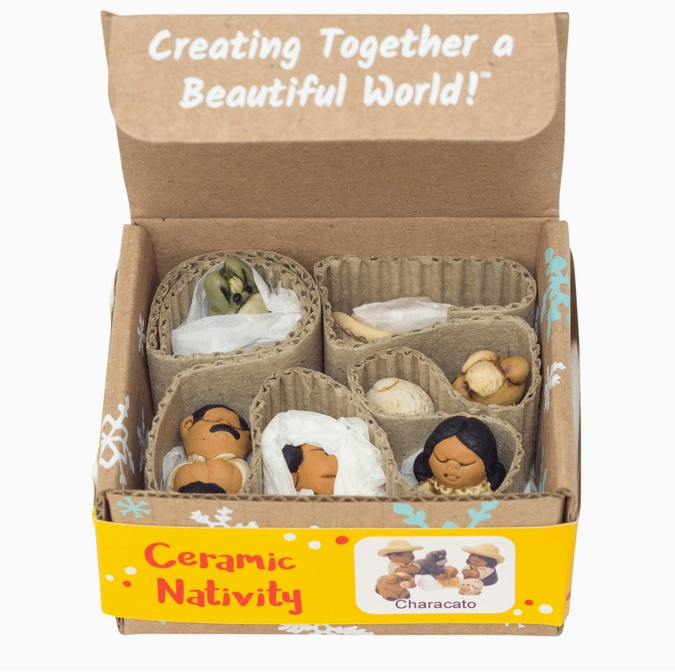 Characato Mini Ceramic Nativity Set of 9