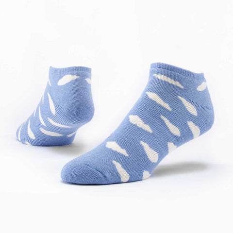 Cotton Footie Socks - Blue Clouds