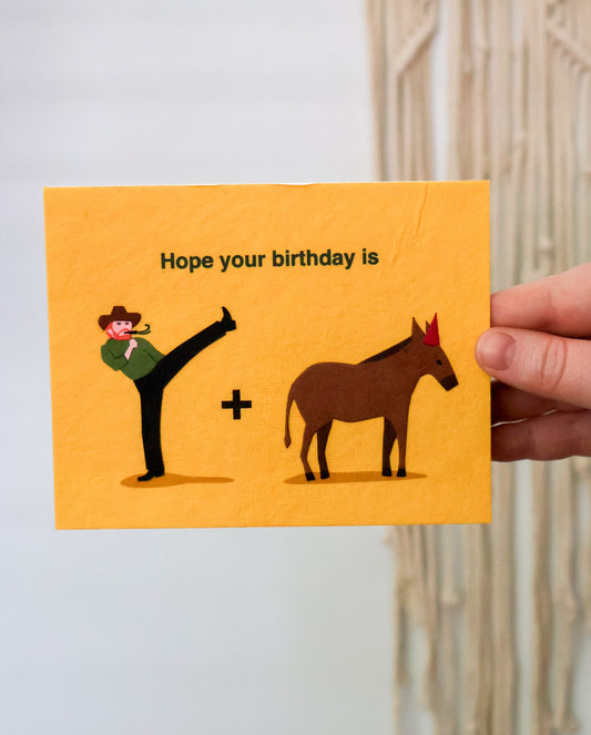 Kick Donkey Birthday Card