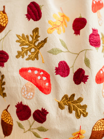 Fall Foliage Embroidered Tote Bag