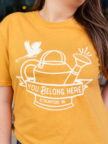 You Belong Here Staunton Short Sleeve Tee in Mustard