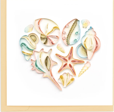 Quilled Seashell Heart Card