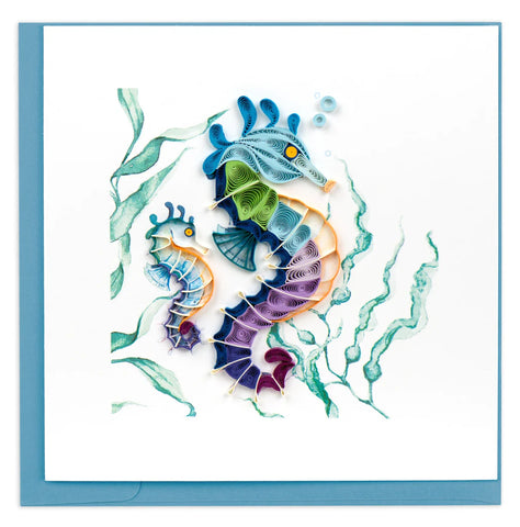 Quilled Colorful Seahorse Card
