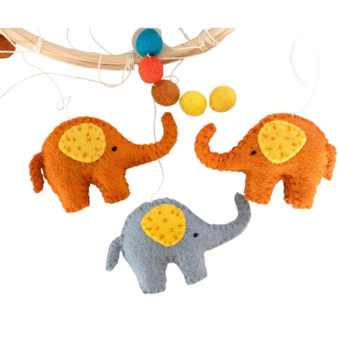 Blue & Orange Elephant Mobile