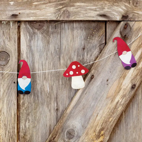 Gnome & Mushroom Eco Paper Garland