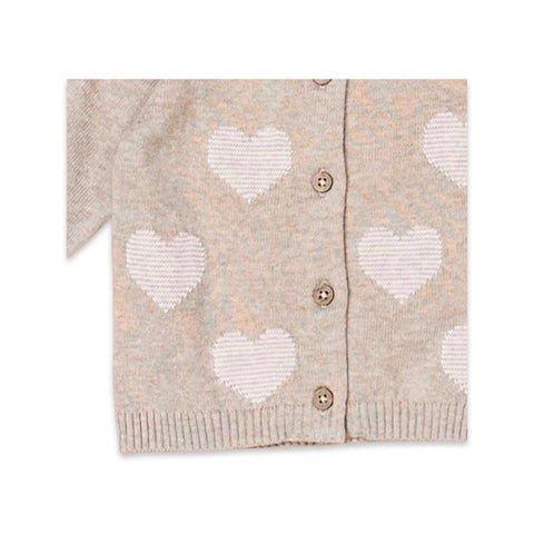 Hearts Jacquard Knit Baby Cardigan