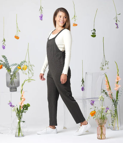 Rhythm Adjustable Overall in Washed Black