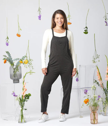 Rhythm Adjustable Overall in Washed Black
