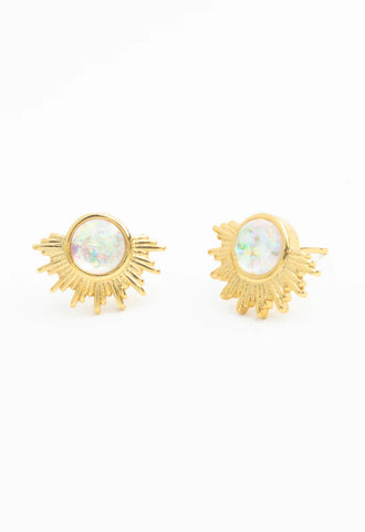 Sunbeam Opal Stud Earrings