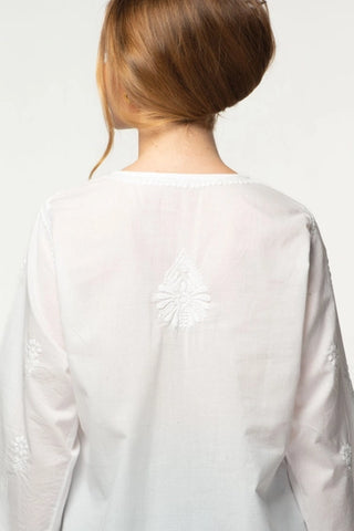 Tara Embroidered Tunic in White