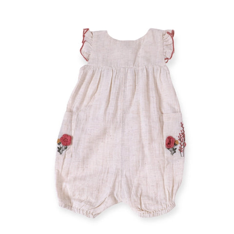 Victoria Embroidered Floral Baby Romper