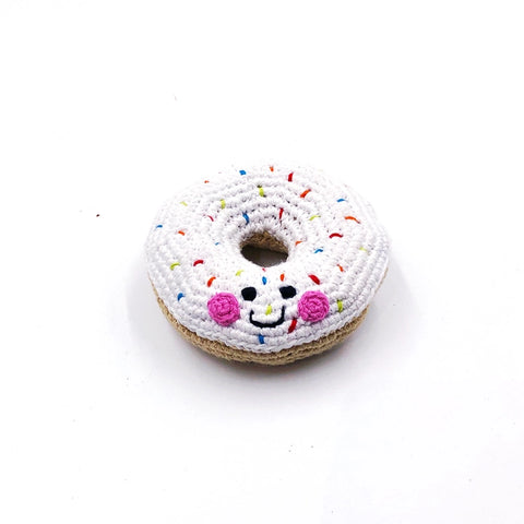 White Donut Rattle with Sprinkles