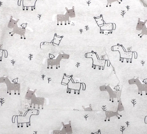Horse & Bird Kangaroo Pocket Romper