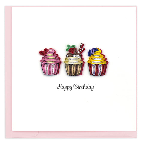 Quilled Cupcake Birthday Card