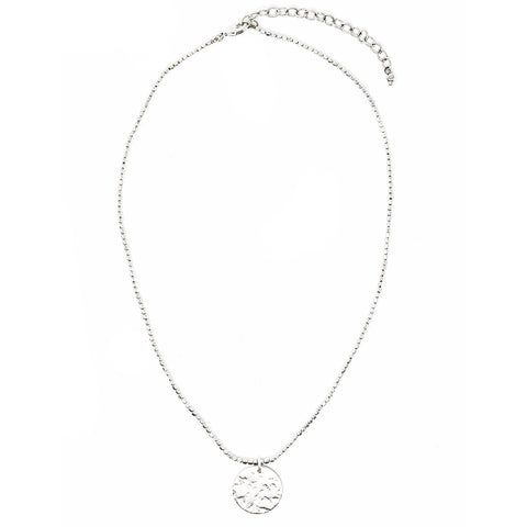 Simple Medallion Necklace Silver