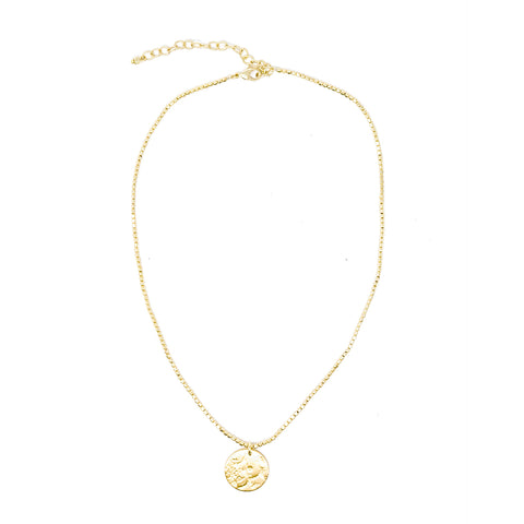 Simple Medallion Necklace Gold