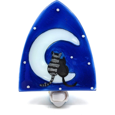 Moon Cats Recycled Glass Nightlight