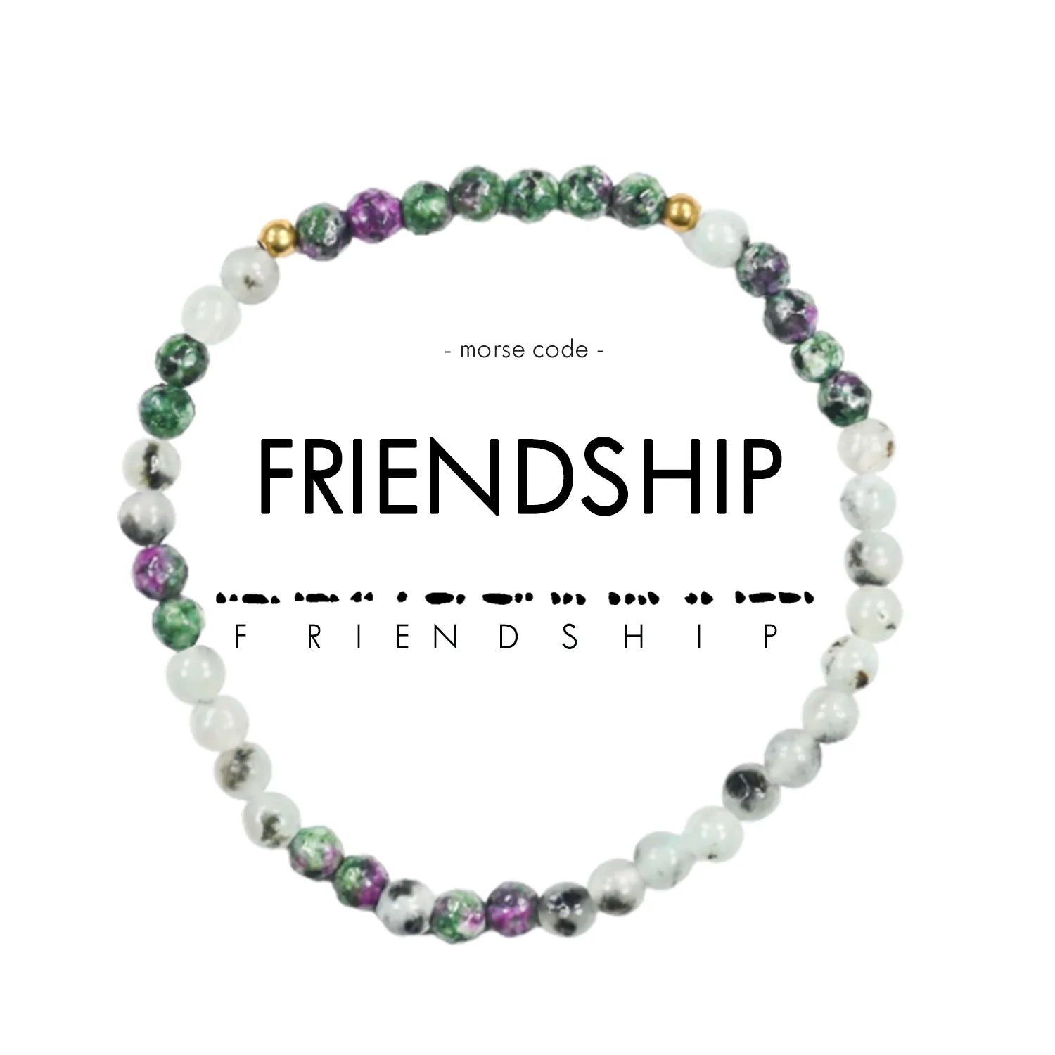 Love Beaded Friendship Bracelet in White Ombre Mix
