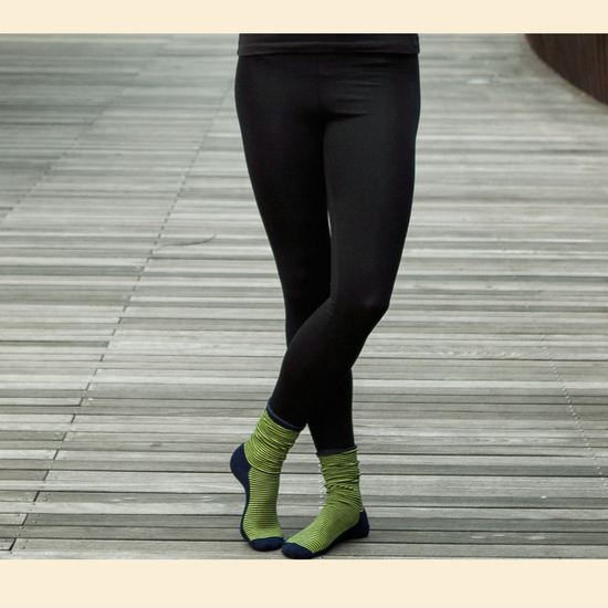 Ankle Fit Mixed Cotton with Spandex Stretchable Leggings Navy