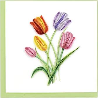 Quilled Colorful Tulips Card