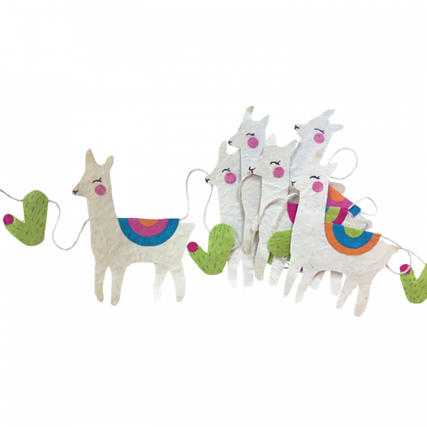 Llama & Cactus Nature Paper Garland