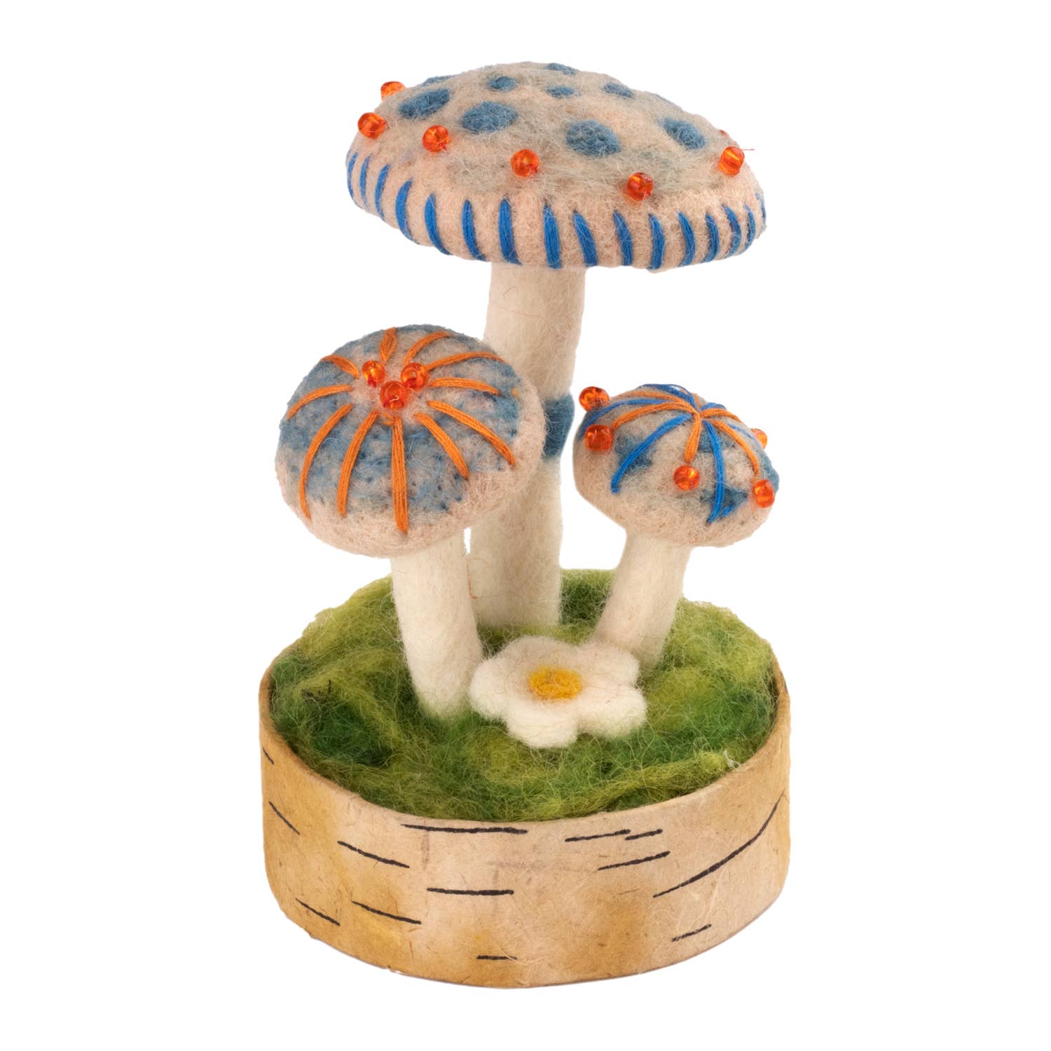 Carved Wooden Mushroom Hand Painted Mushroom Woodland Forest