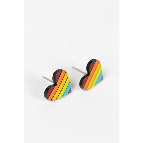 Rainbow Heart Gourd Earrings